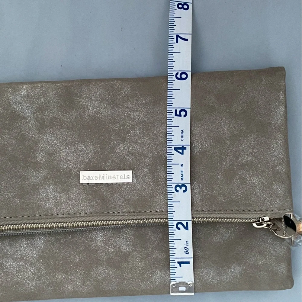 bareMinerals‎ Silver Toned Cosmetic Travel Clutch/Bag
